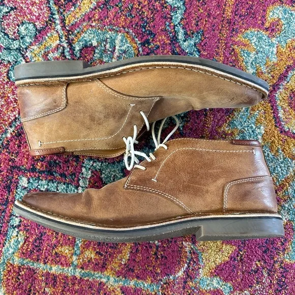 Steve Madden | Men’s tan leather Hestonn lace up ankle chukka boot shoe, size 12