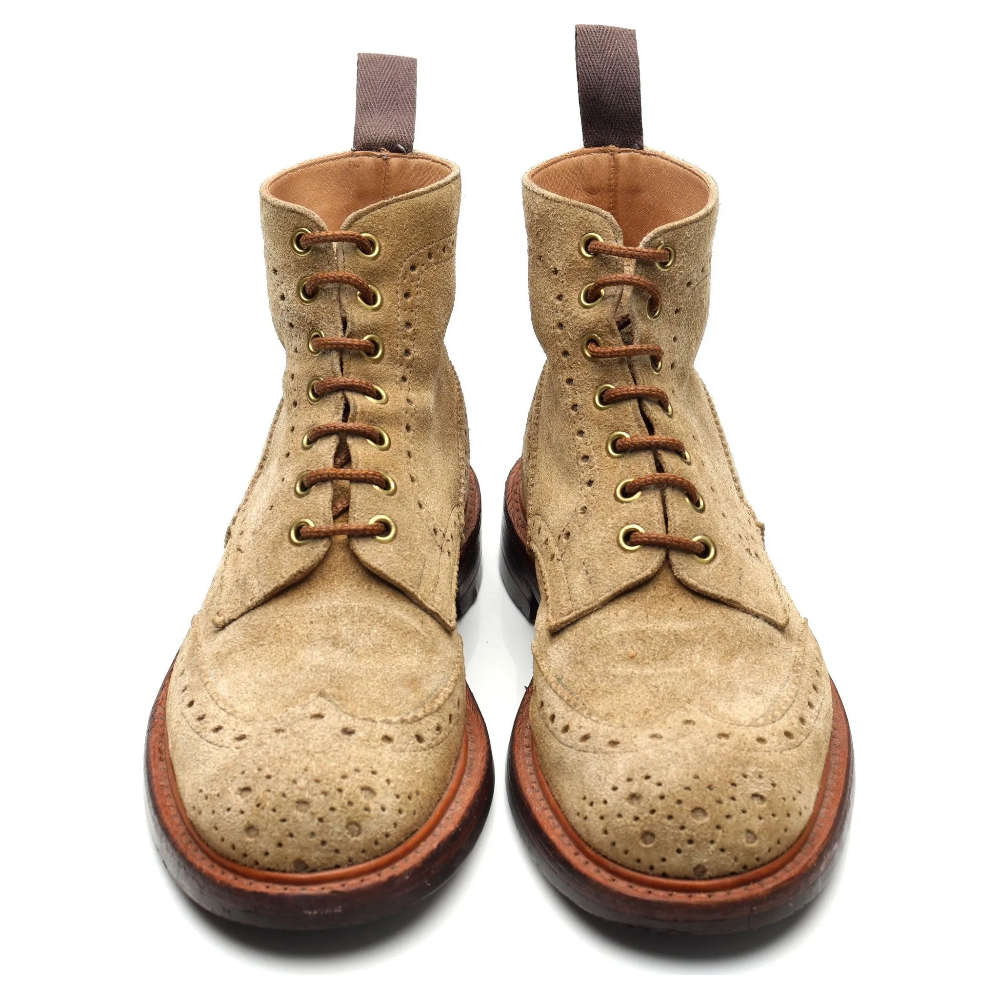 'Stow' Sand Suede Brogue Boots UK 6.5