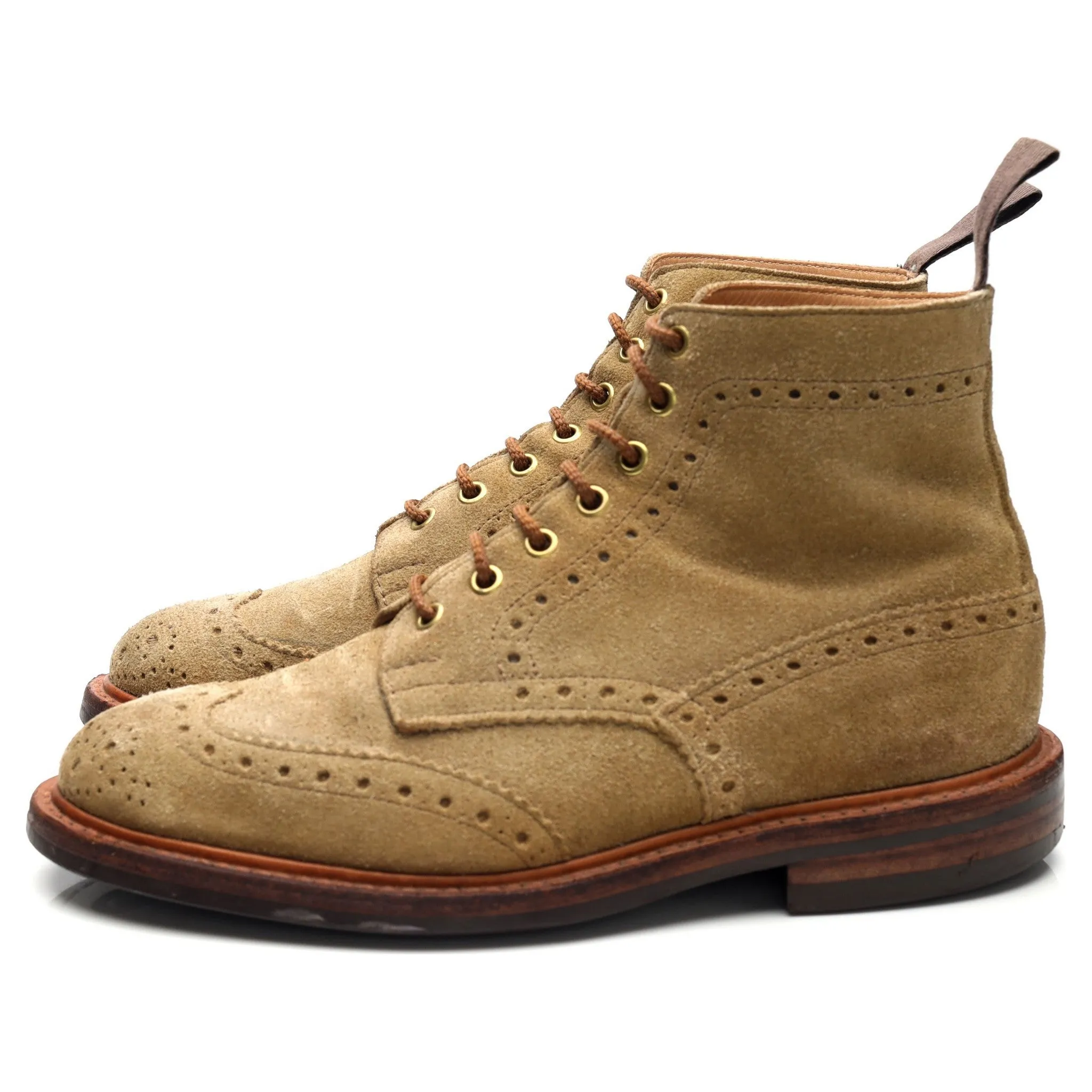 'Stow' Sand Suede Brogue Boots UK 6.5
