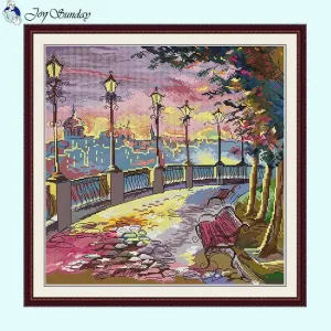 Street Lamp - DIY Scenery Pattern Cross Stitch Kit