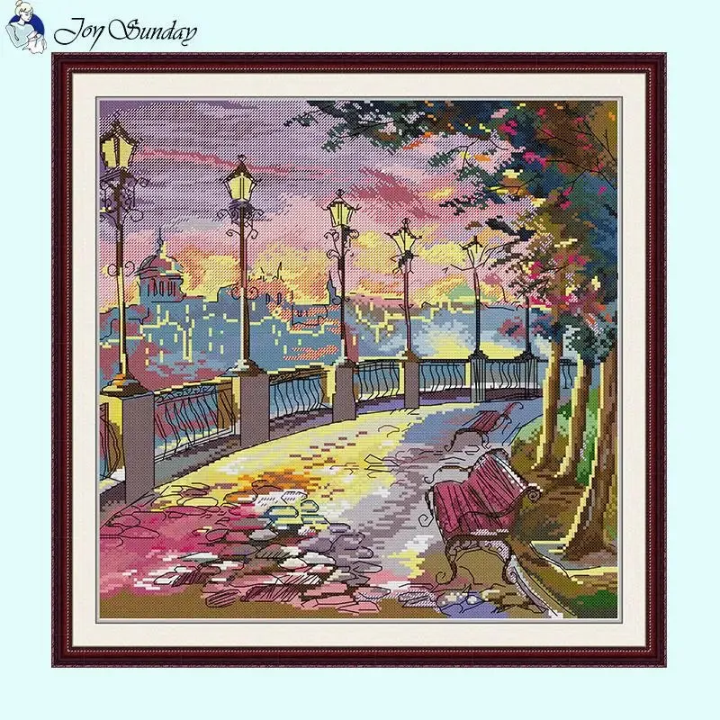 Street Lamp - DIY Scenery Pattern Cross Stitch Kit