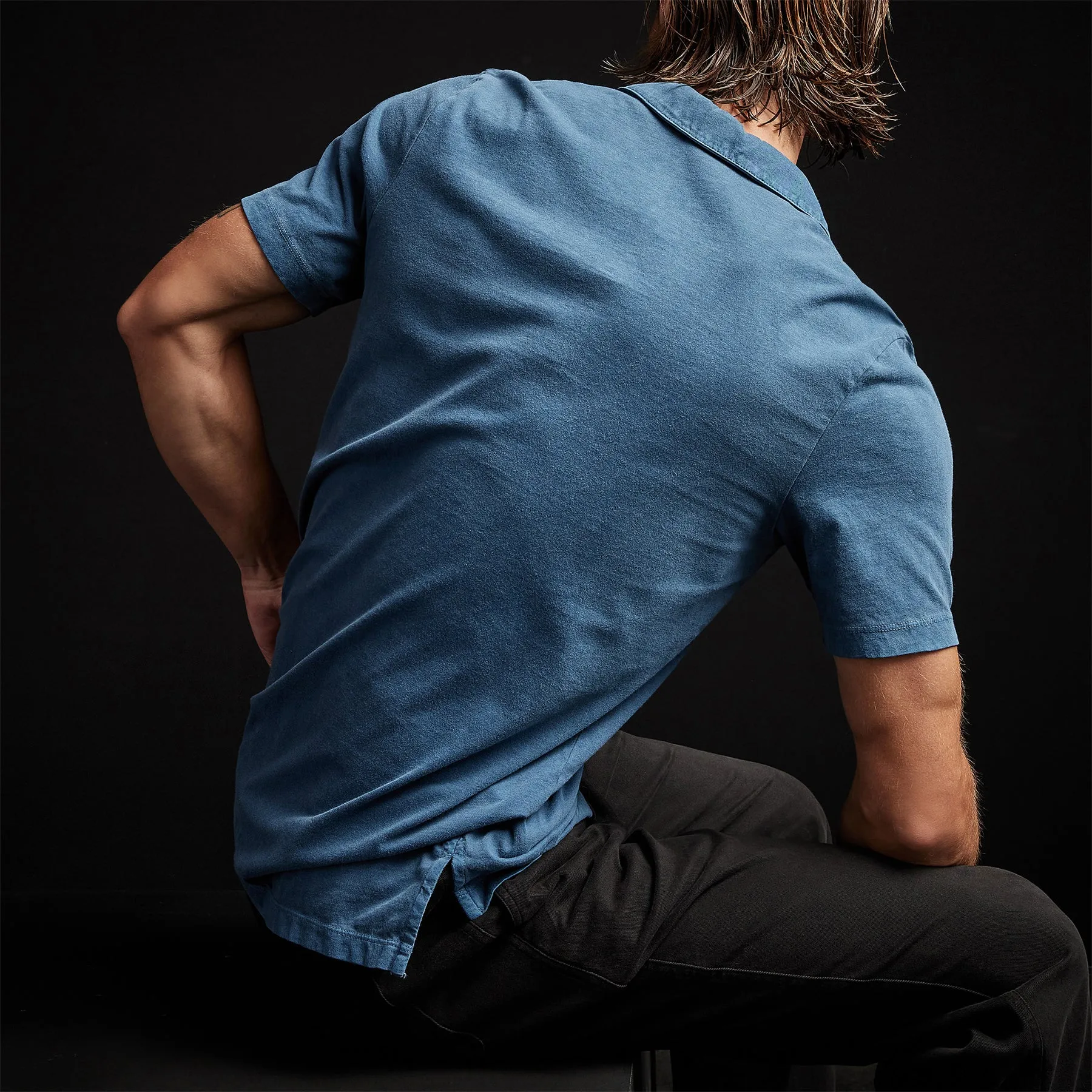 Sueded Jersey Polo - Lake Pigment
