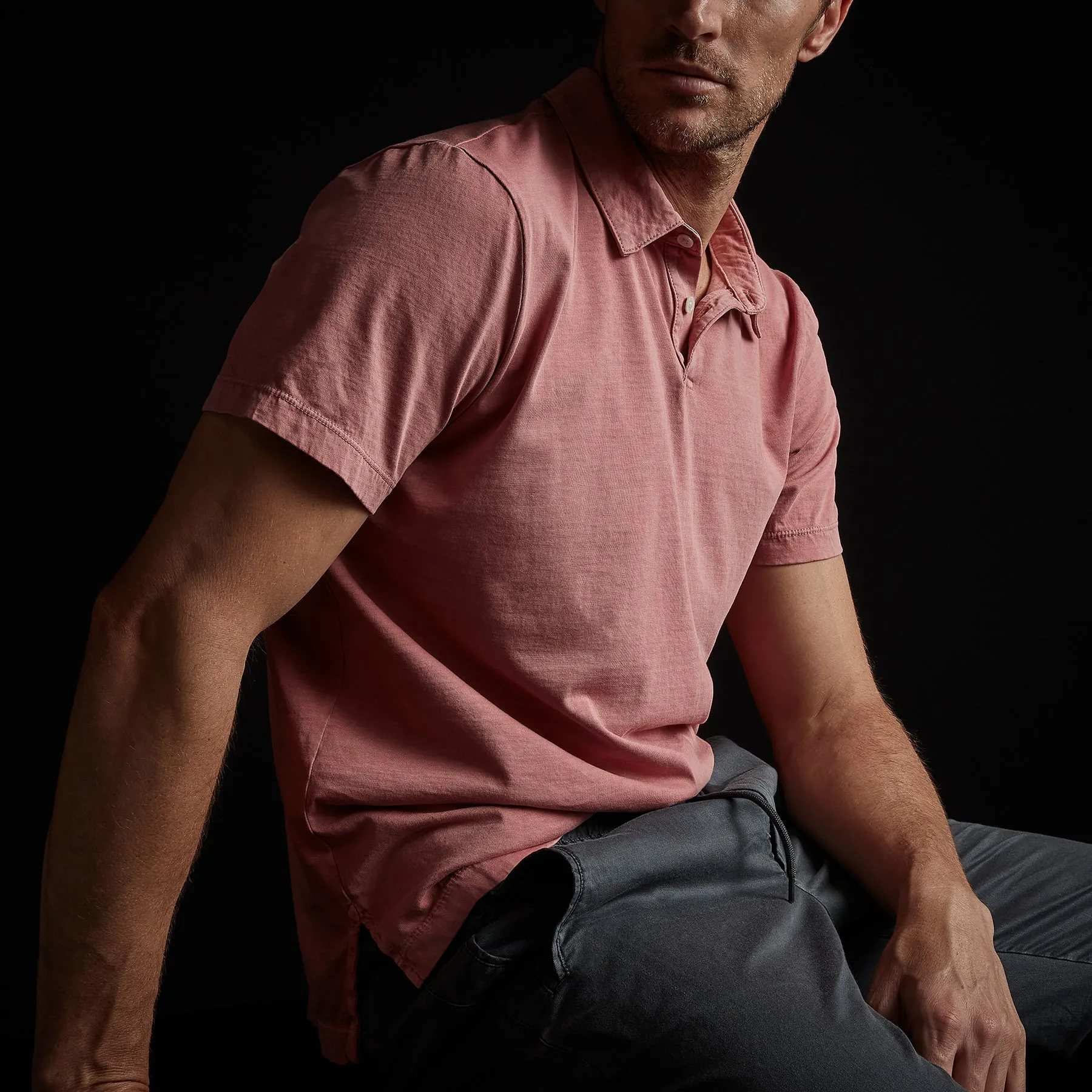 Sueded Jersey Polo - Strawberry Pigment