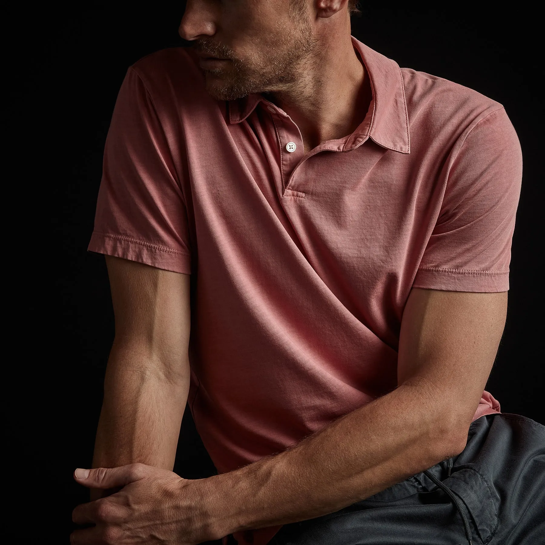 Sueded Jersey Polo - Strawberry Pigment