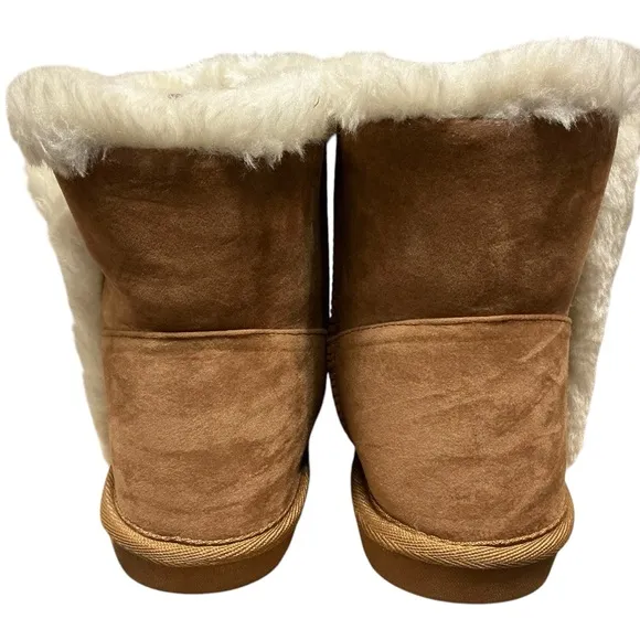 SUGAR Polly Fuzzy Winter Boot 6 Tan $49 Retail NWT