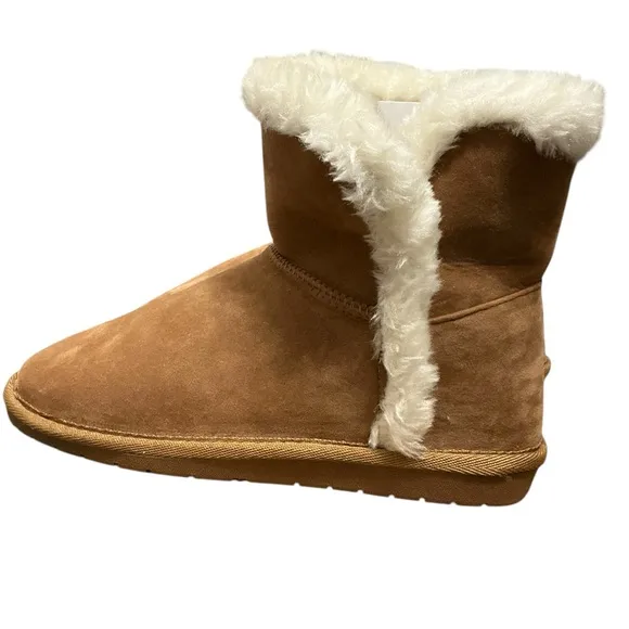 SUGAR Polly Fuzzy Winter Boot 6 Tan $49 Retail NWT