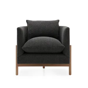 Sullivan Club Chair Base Walnut in  Orsetto Cream