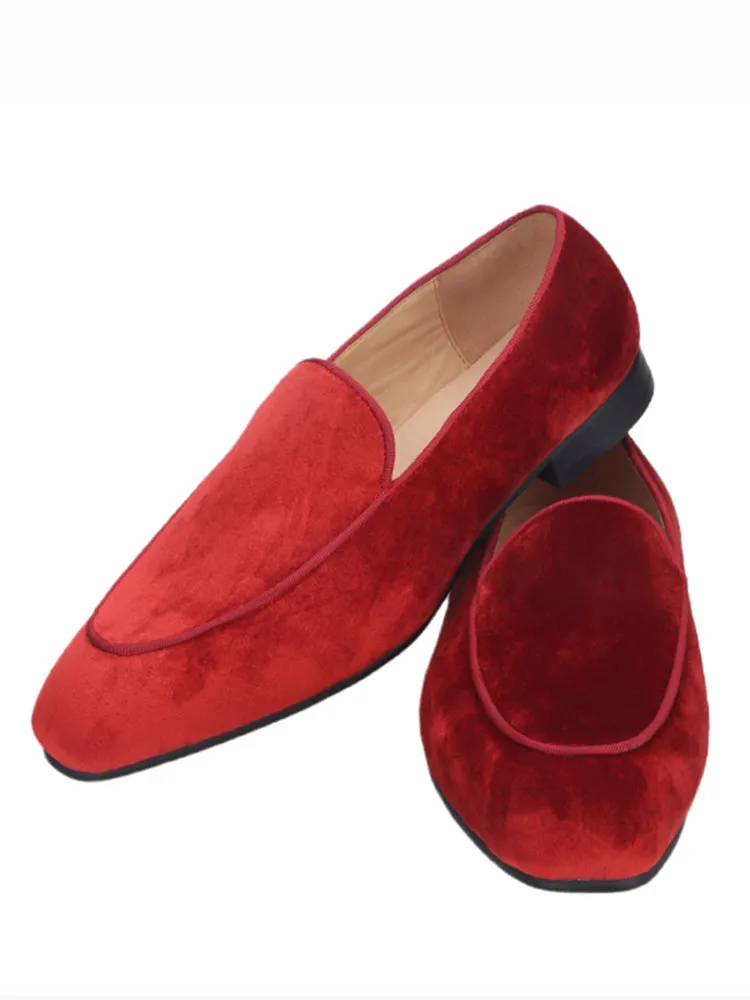 Summer new style breathable genuine leather lining men's slip-on loafers British style classic velvet loafers smoking shoes