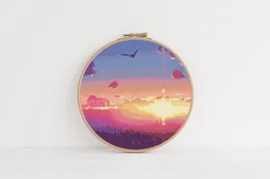Sunset Sky Cross Stitch Pattern #154
