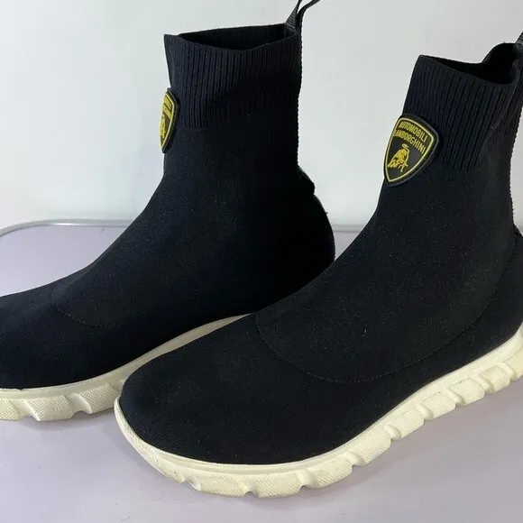 Teen Bumper Lamborghini Black Sock Round Toe Sneakers Size 39