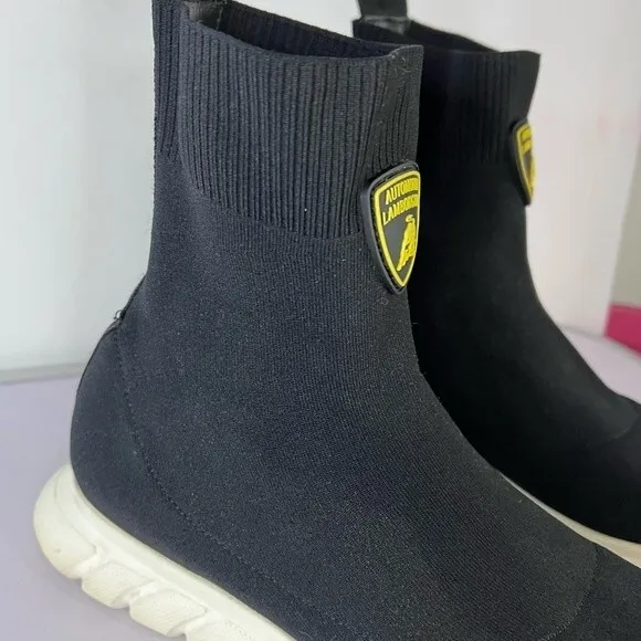 Teen Bumper Lamborghini Black Sock Round Toe Sneakers Size 39