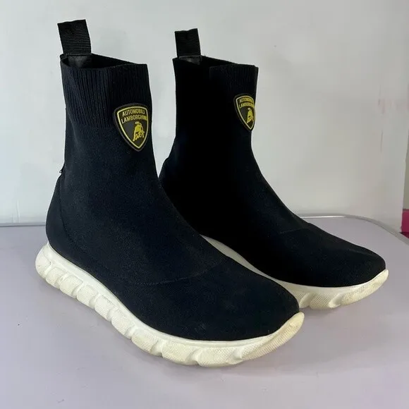 Teen Bumper Lamborghini Black Sock Round Toe Sneakers Size 39