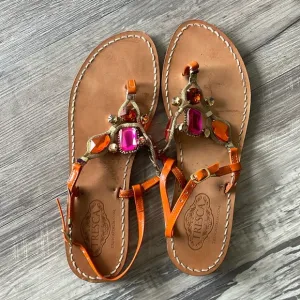 Tresca Italia Custom Hand Crafted Sandals made to order Sz 10 (41)