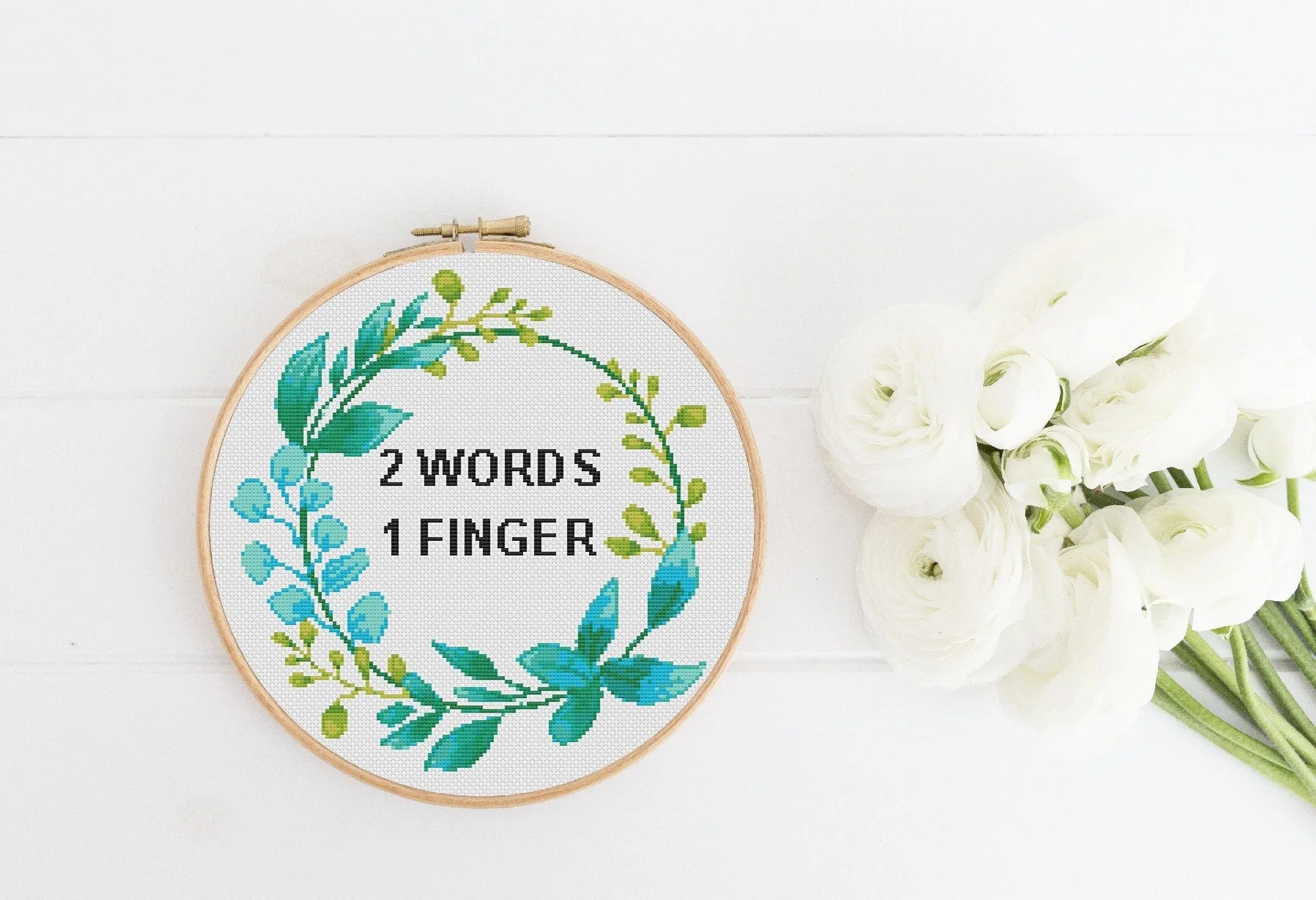 Two Words Cross Stitch Pattern #645