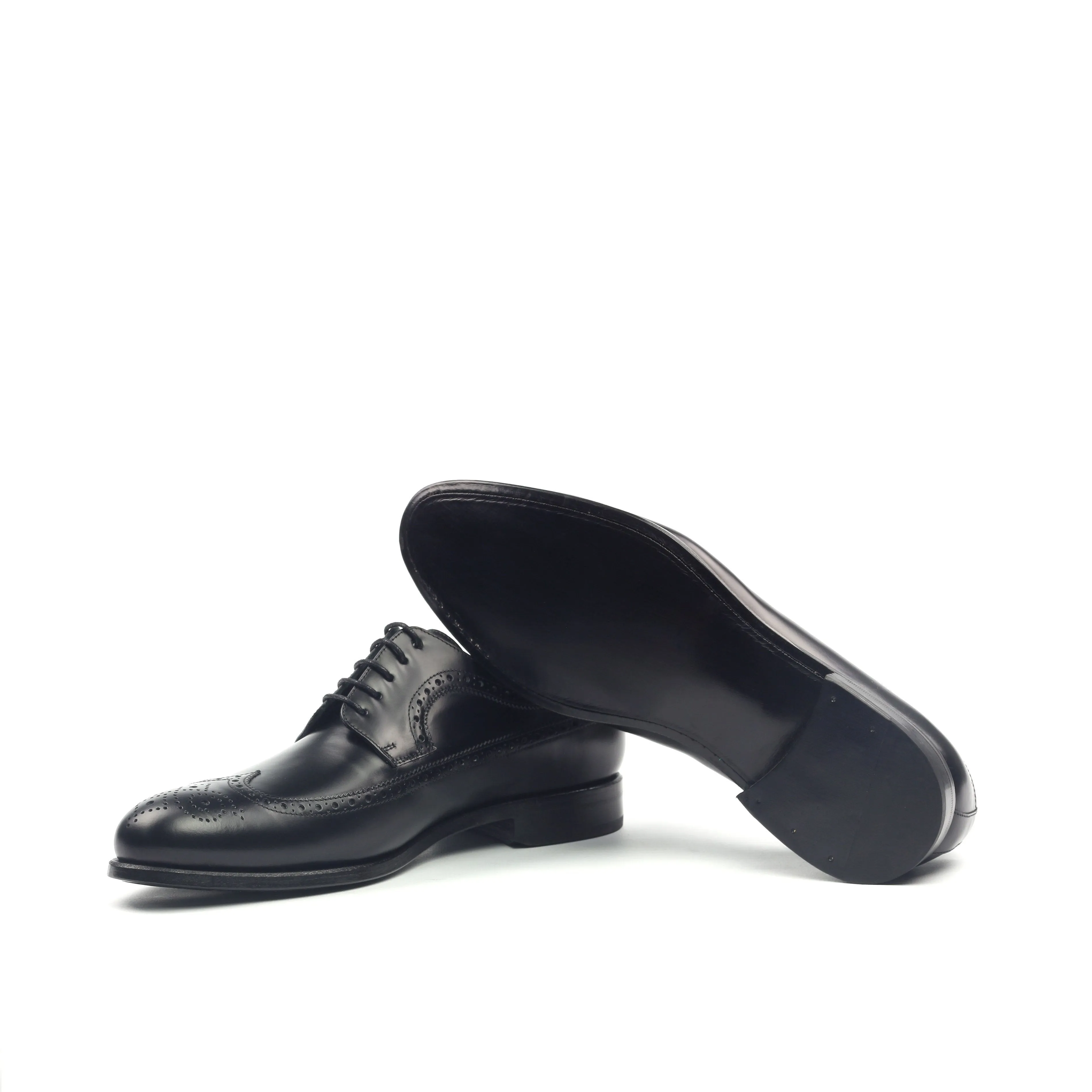 Unique Handcrafted Black Wingtip Oxford w/ Full Brogue by Le Ruux