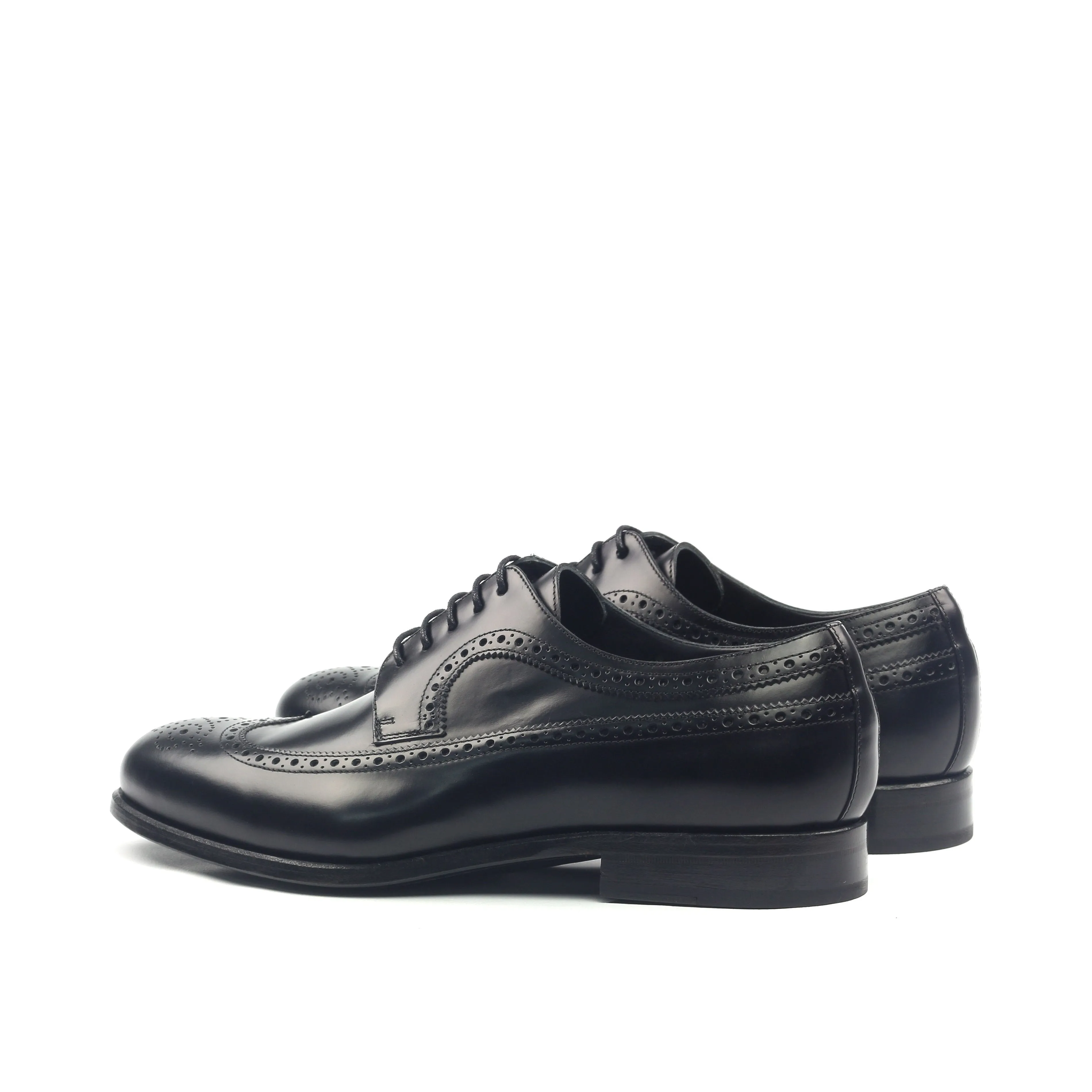 Unique Handcrafted Black Wingtip Oxford w/ Full Brogue by Le Ruux