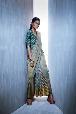 Urvashi Kaur   I   Stitch Line Detail | Block Print On Zari Kota | Leheria Kota Silk Saree