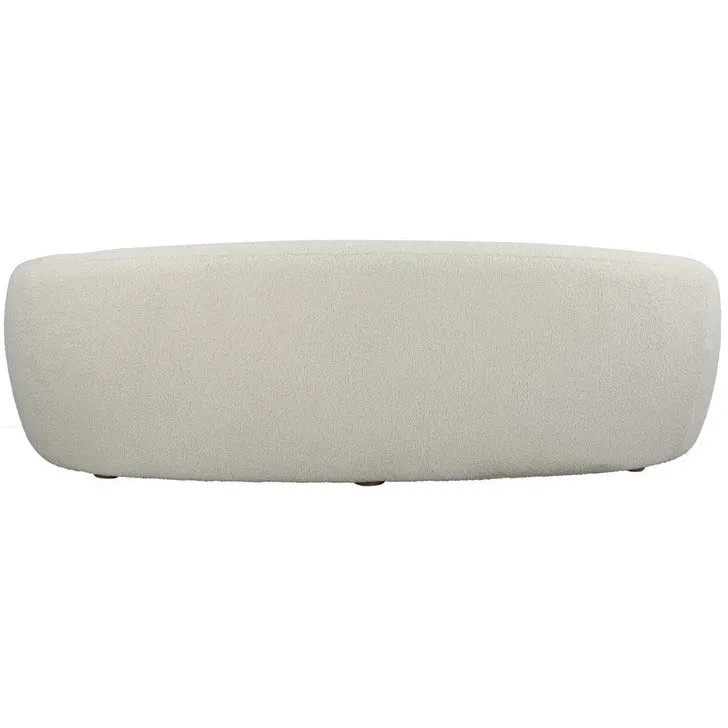 Uttermost Capra Luxe Off-White Faux Shearling Curved Sofa