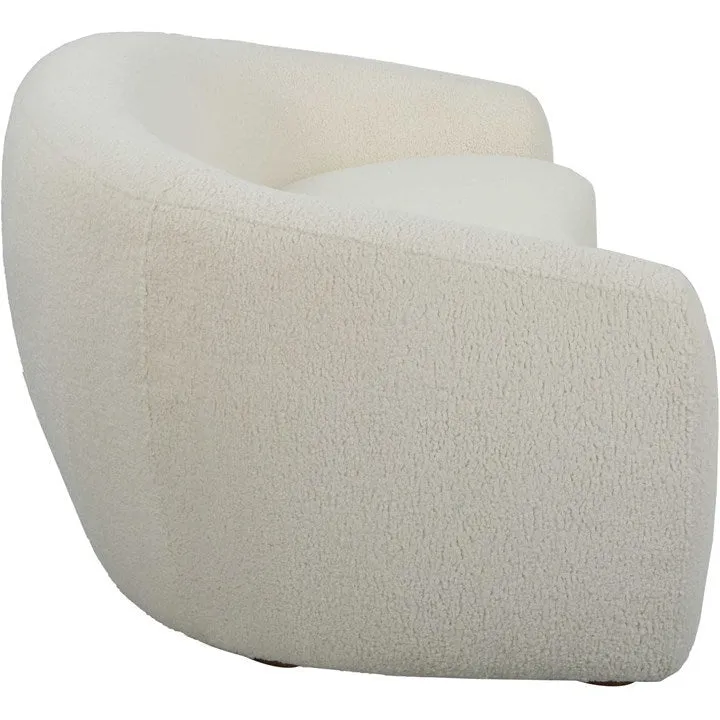 Uttermost Capra Luxe Off-White Faux Shearling Curved Sofa