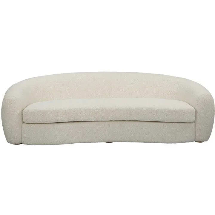 Uttermost Capra Luxe Off-White Faux Shearling Curved Sofa
