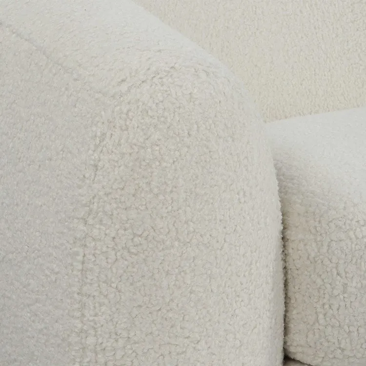 Uttermost Capra Luxe Off-White Faux Shearling Curved Sofa