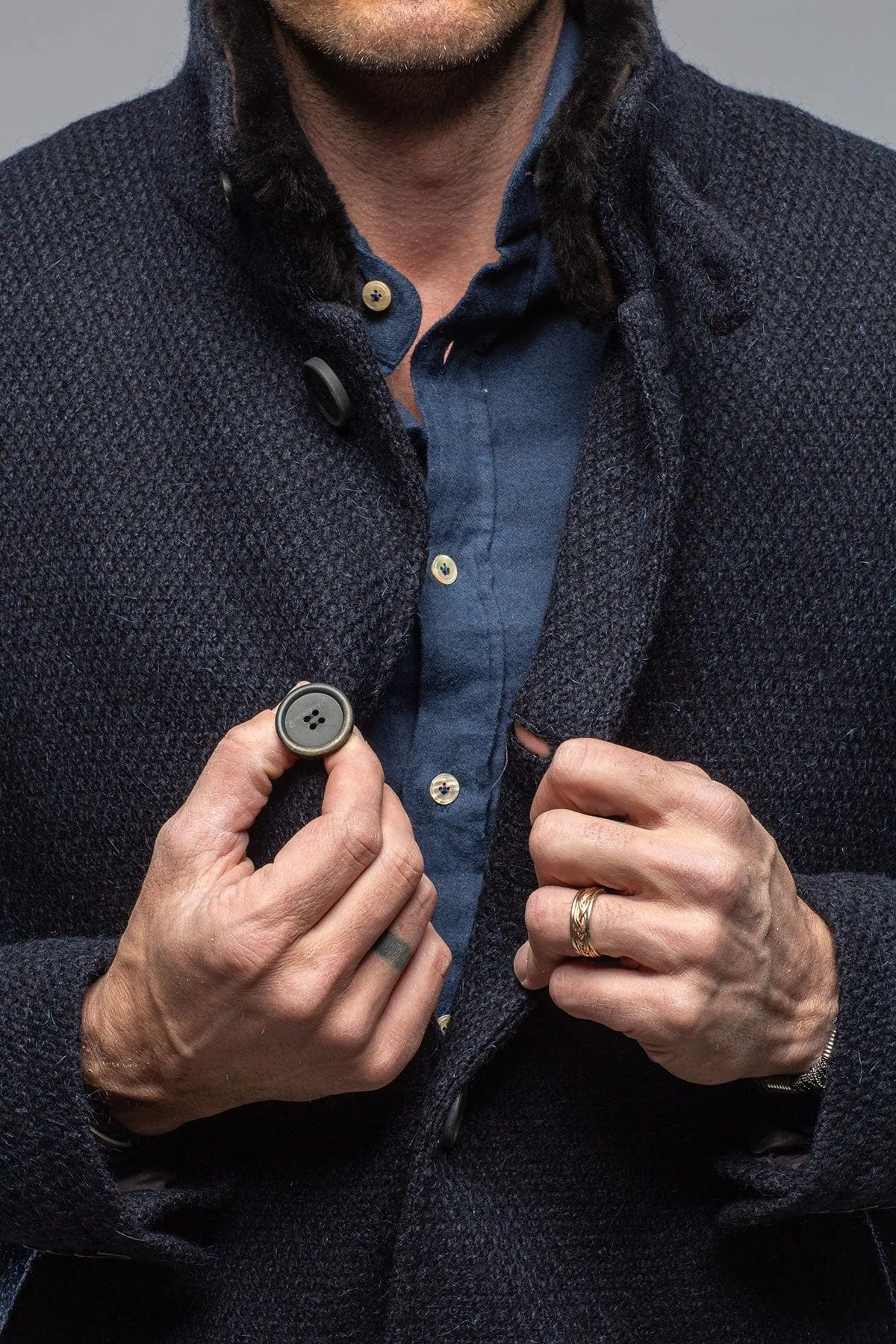 Vancouver Knit Coat In Navy