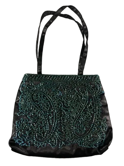 Vintage Beaded Black Small Purse