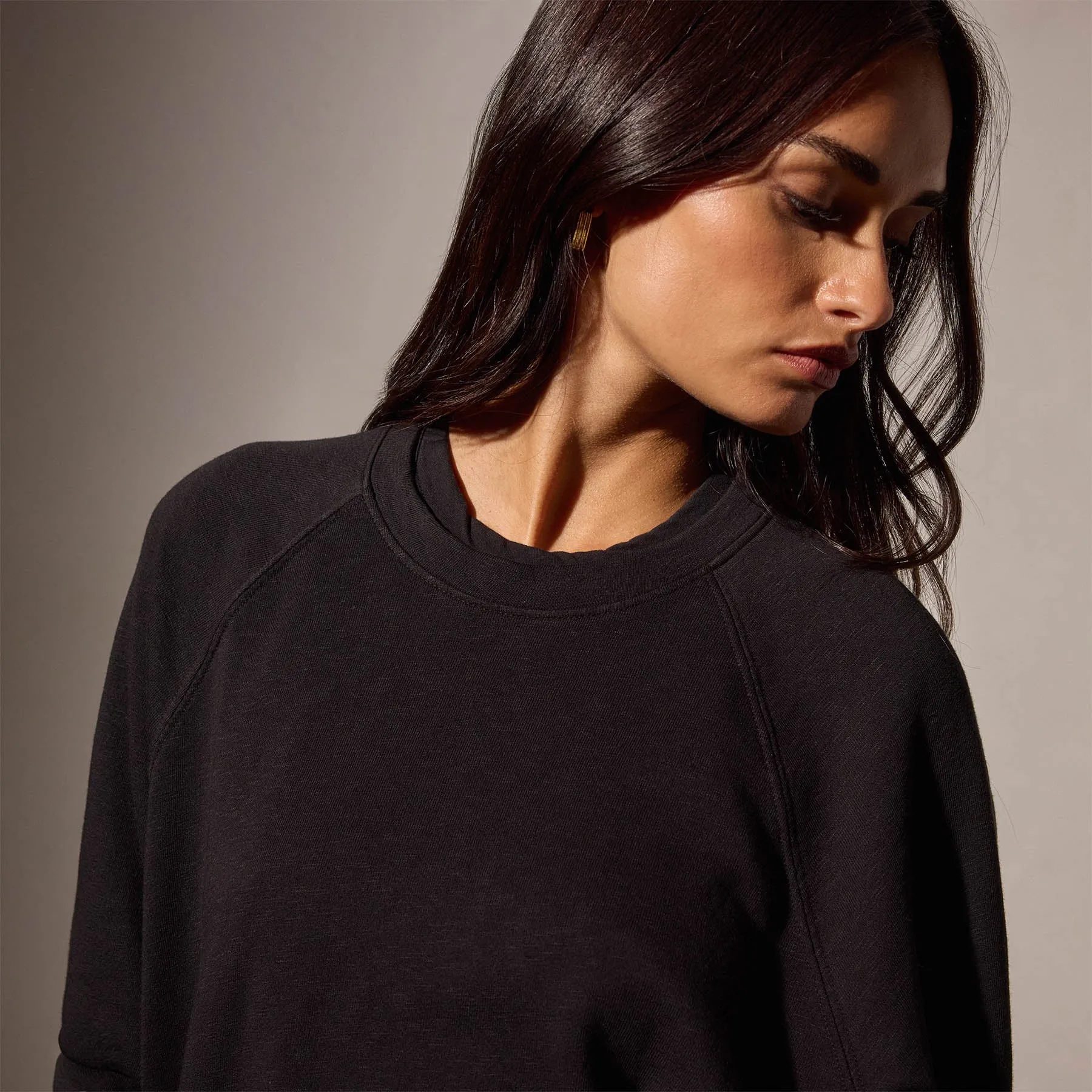 Vintage French Terry Relaxed Sweatshirt - Black