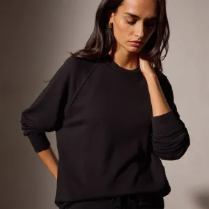 Vintage French Terry Relaxed Sweatshirt - Black