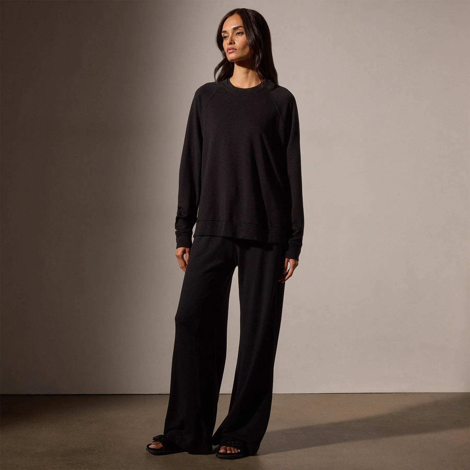 Vintage French Terry Relaxed Sweatshirt - Black
