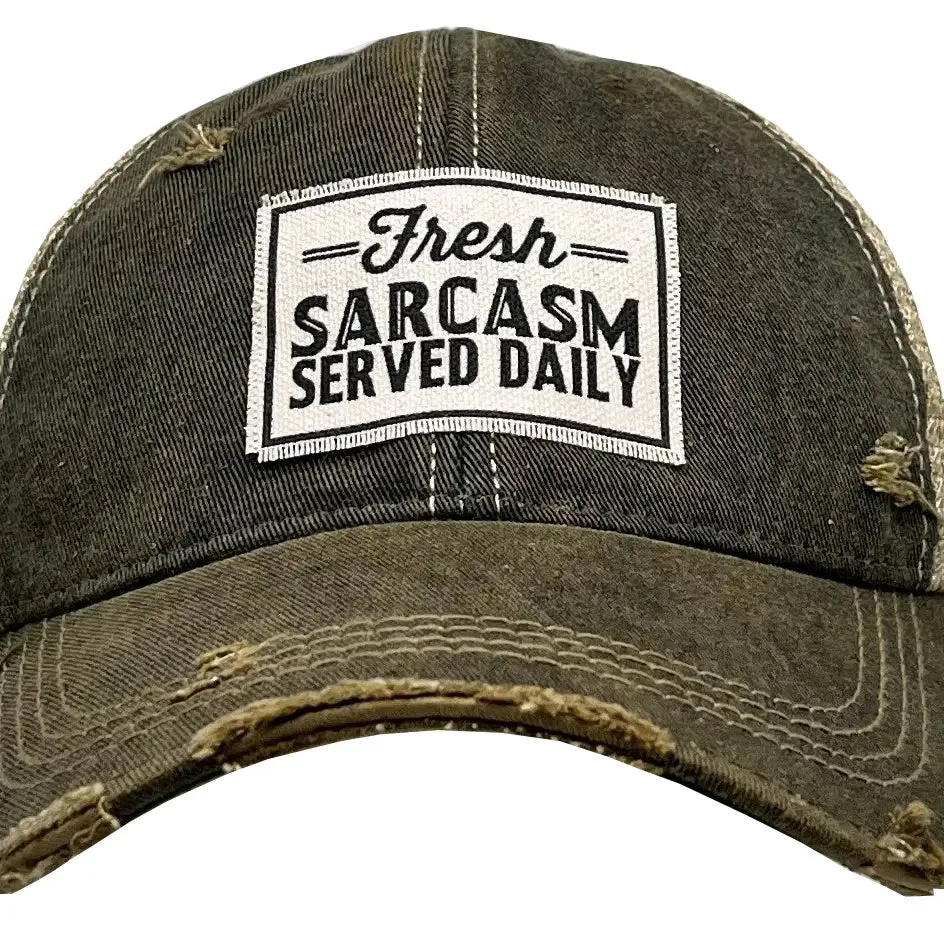 Vintage Trucker Baseball Hat “Fresh Sarcasm Served Daily”