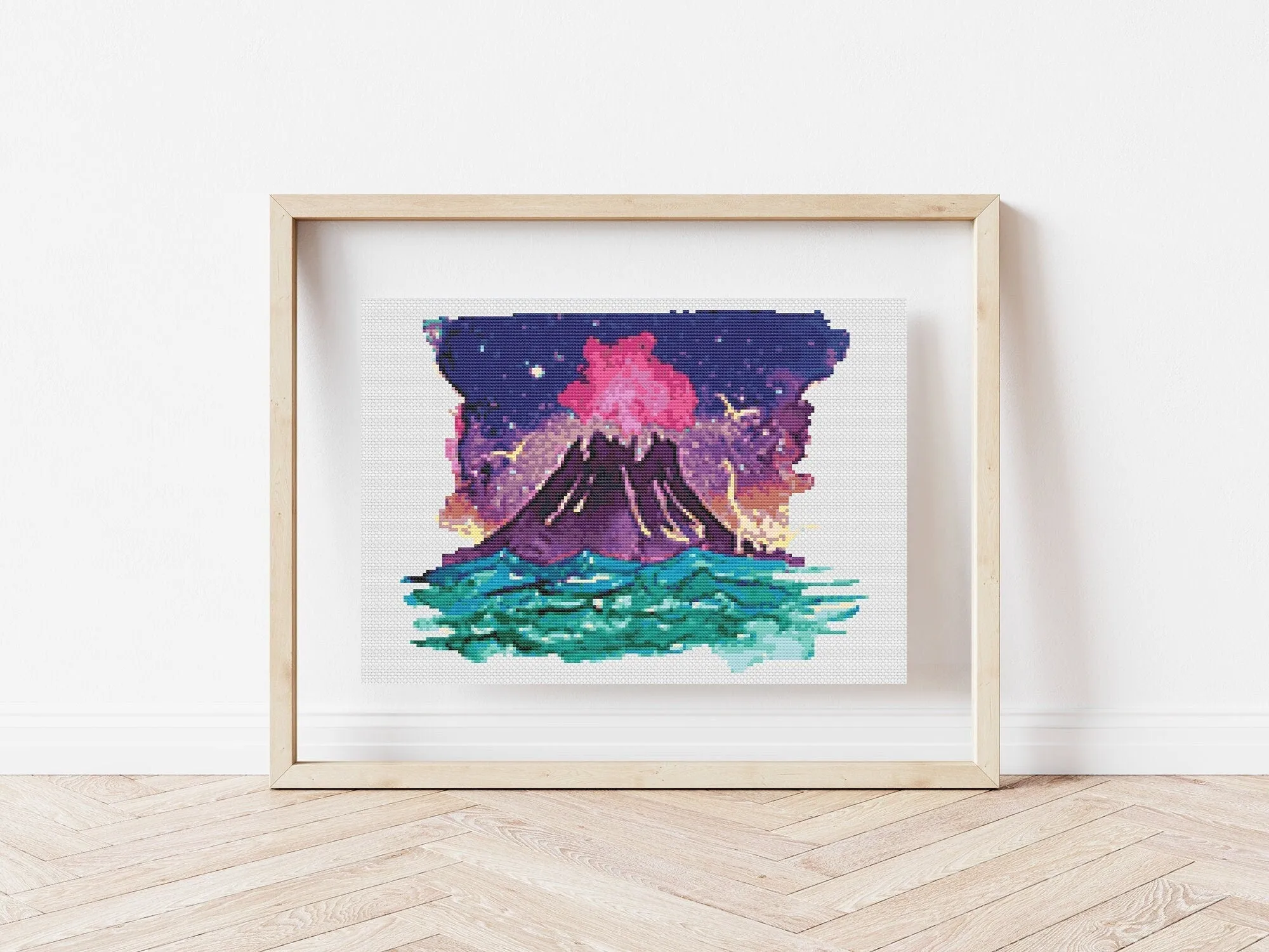 Volcano Cross Stitch Pattern #984