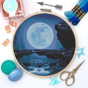 Water Moon Cross Stitch Pattern #155