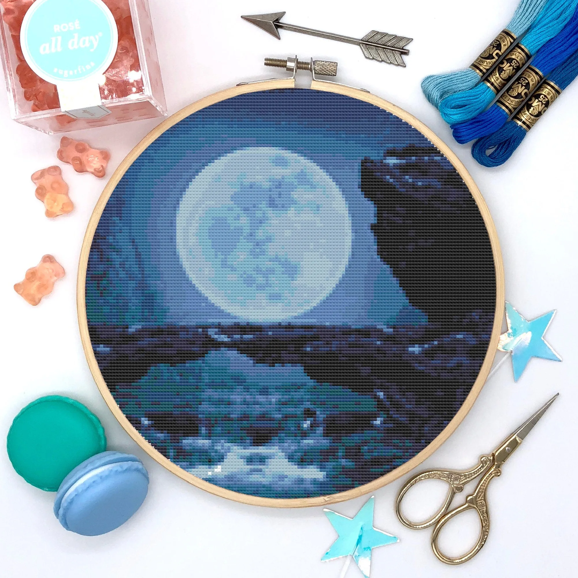 Water Moon Cross Stitch Pattern #155