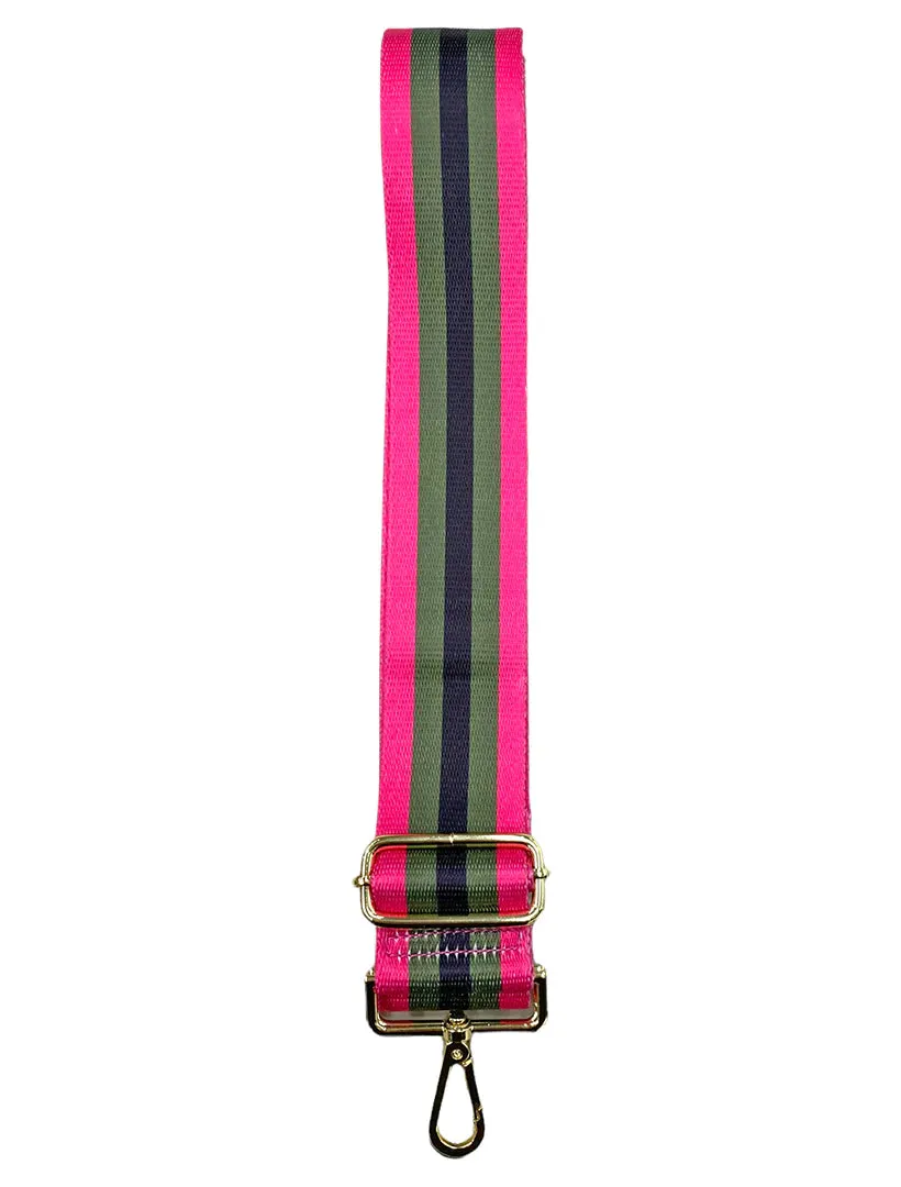 WEBBING BAG STRAP | KHAKI & PINK