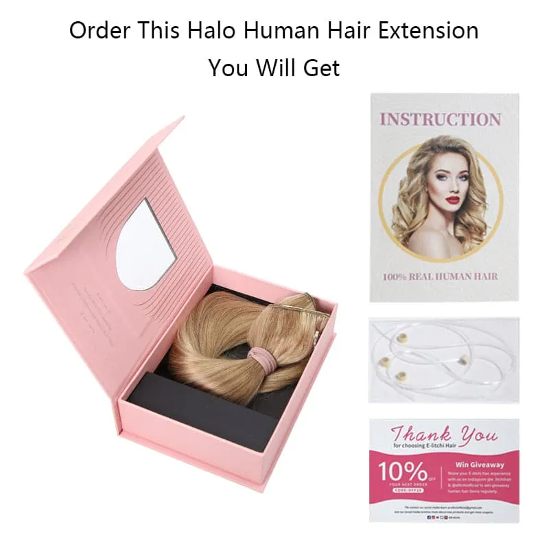 Wine Red Halo Human Hair Extension Full Volume