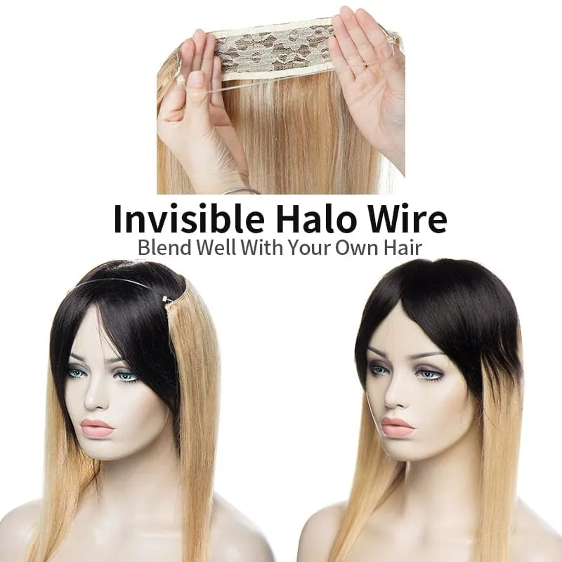 Wine Red Halo Human Hair Extension Full Volume
