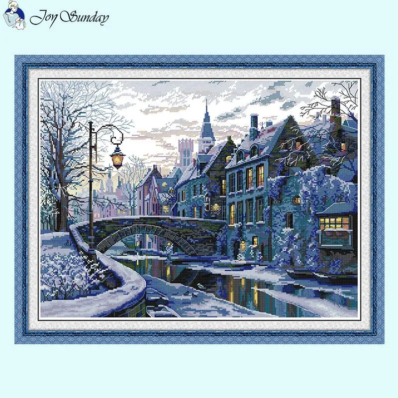 Winter Evening Landscape Pattern Cross Stitch Kit