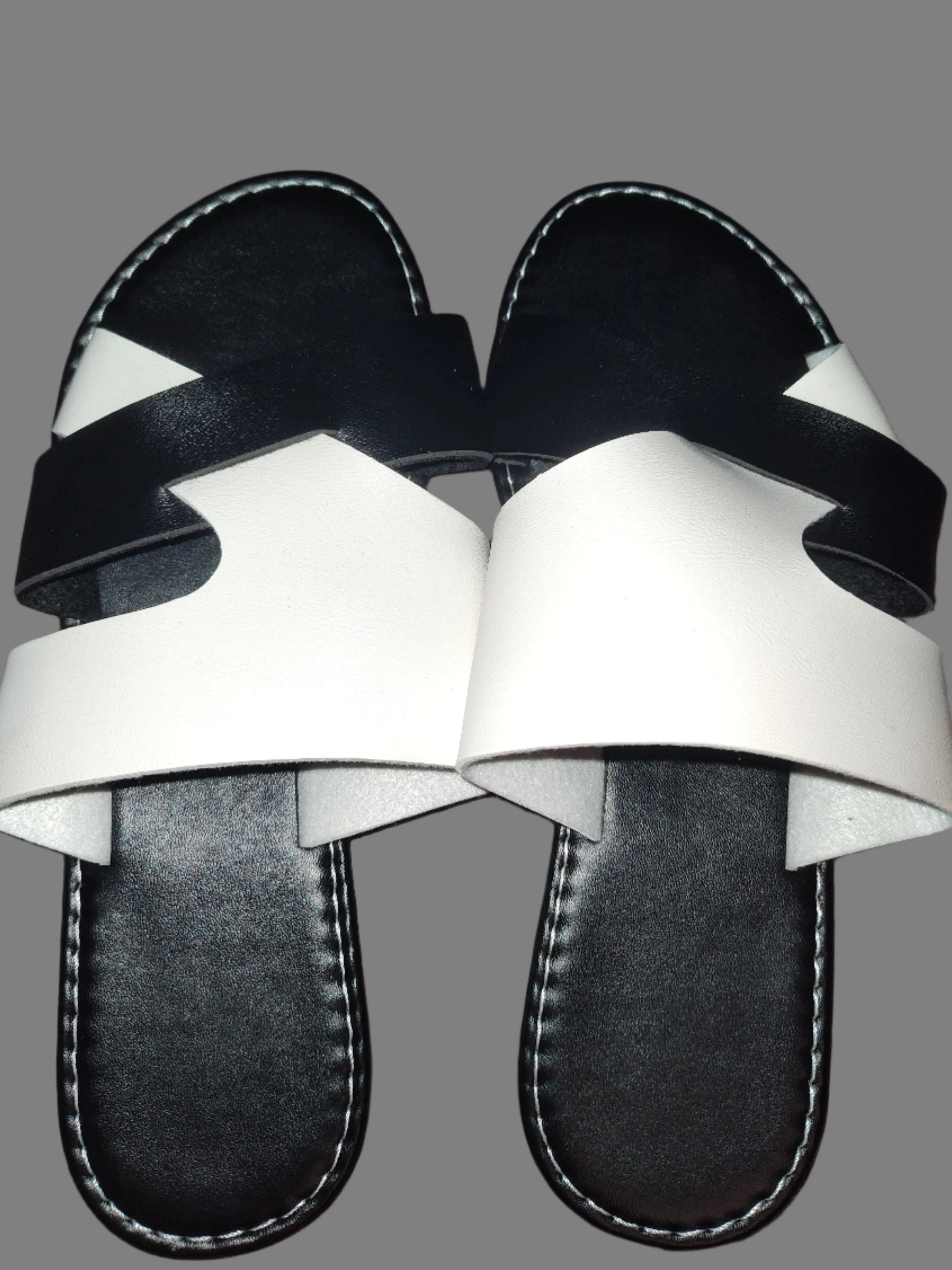 Women's Black & White Sandals