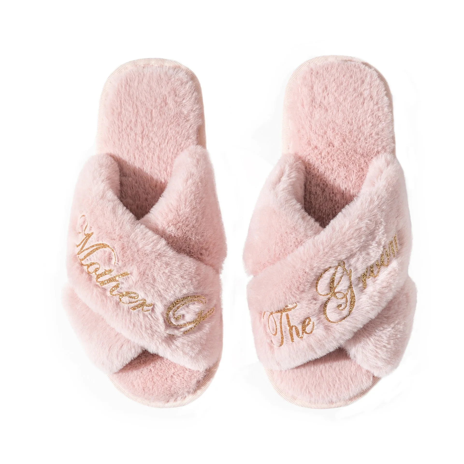 Women's Cross-Strap Plush Slippers