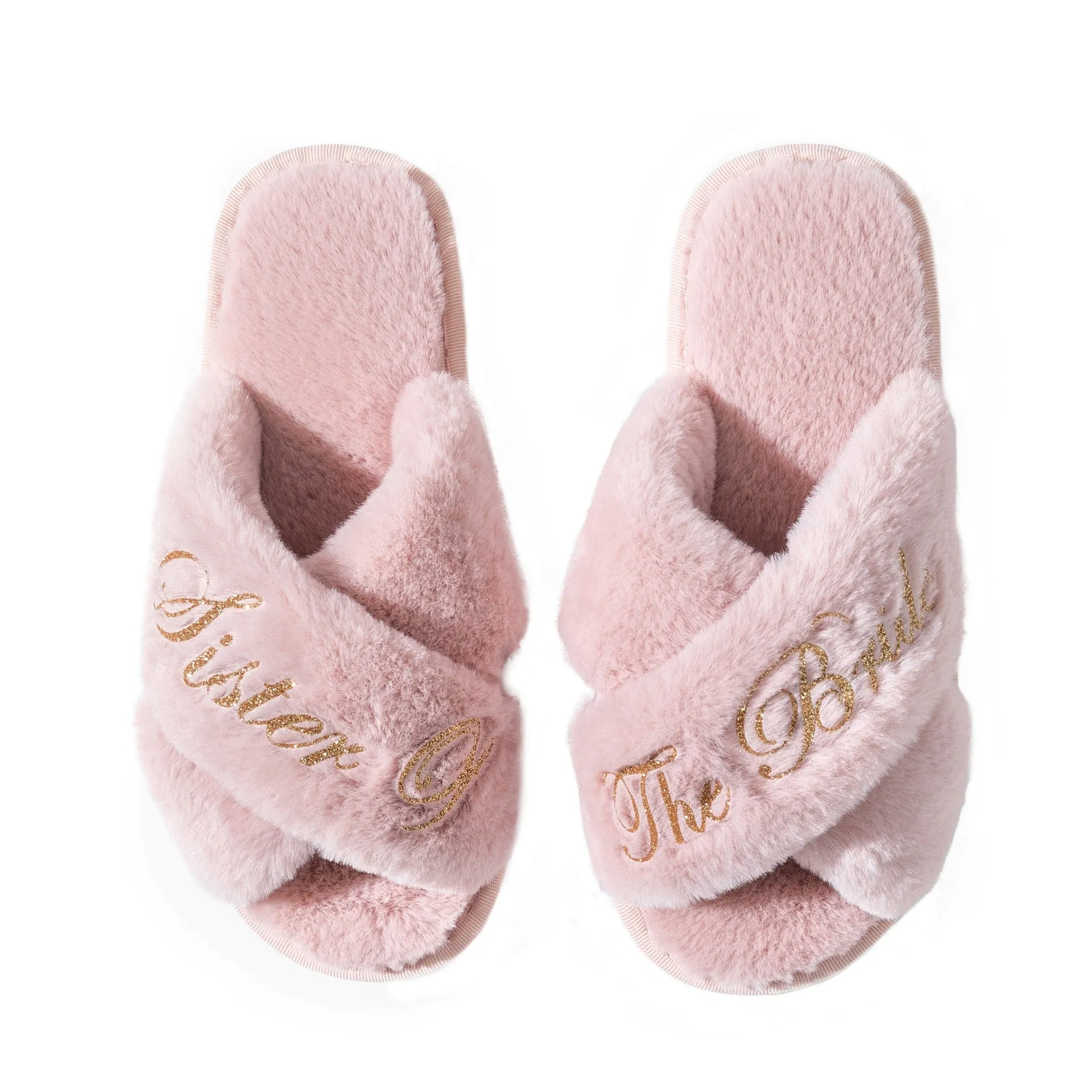Women's Cross-Strap Plush Slippers