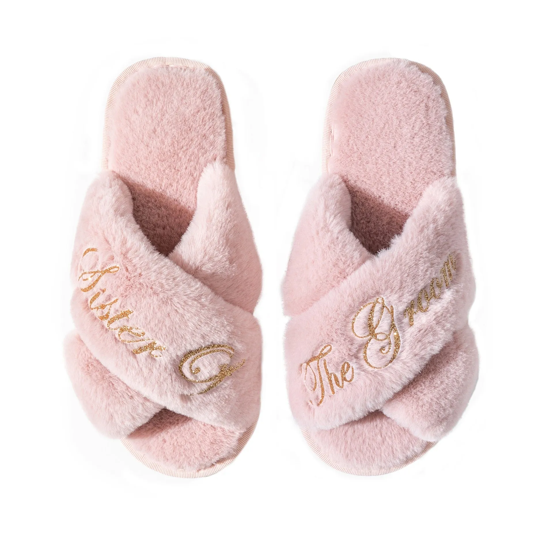 Women's Cross-Strap Plush Slippers